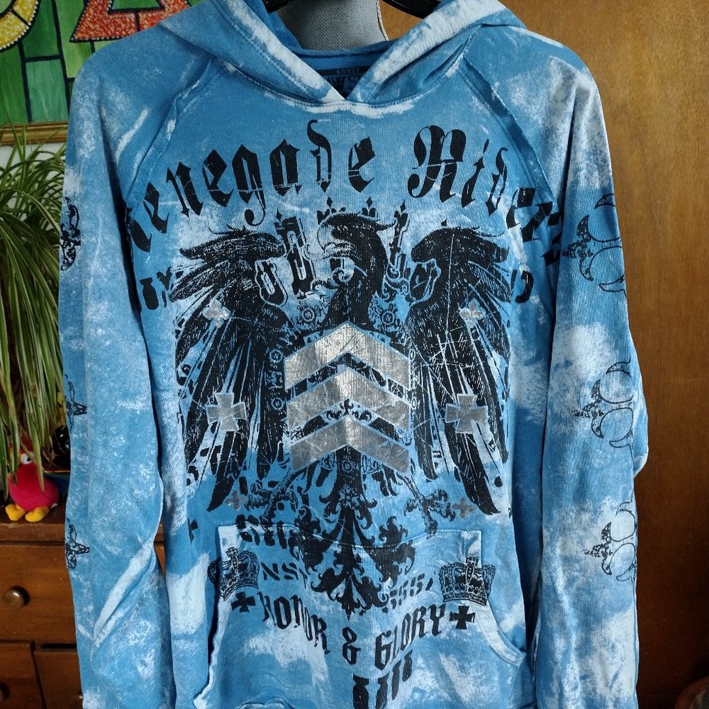Raw State Premium Men's Pullover Hoodie Renegade Riders Sz L